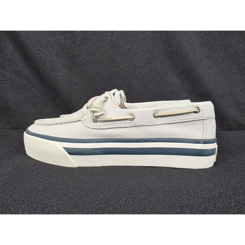 Sperry Bahama 3.0 Platform Women's Grey Navy Boat Shoes Size 8.5